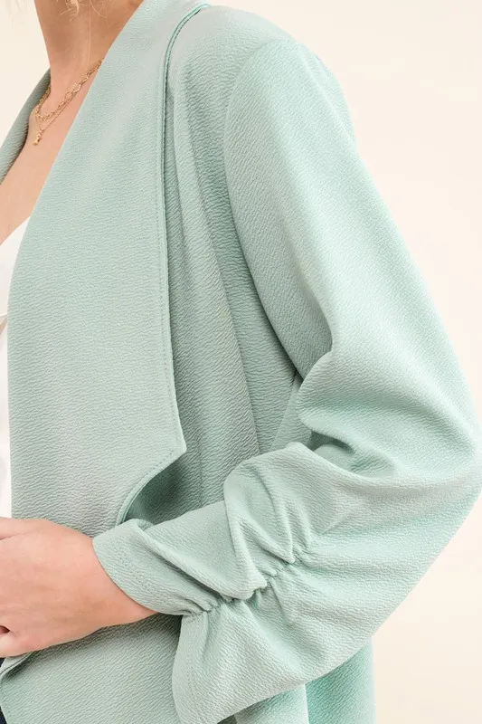 Stretch Non-Wrinkled Basic Open-Front Blazer, image 4