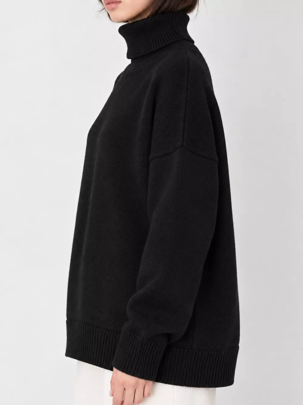 Oversized Turtleneck Dropped Shoulder Sweater, image 11