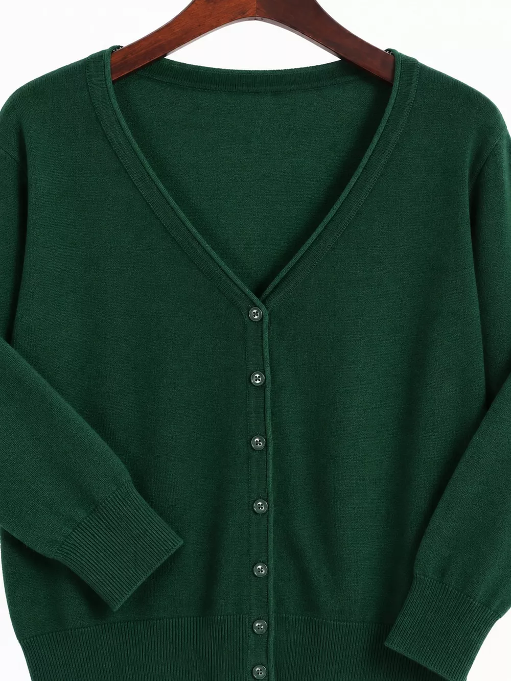 Classic V-Neck Button-Down Knit Cardigan, image 89