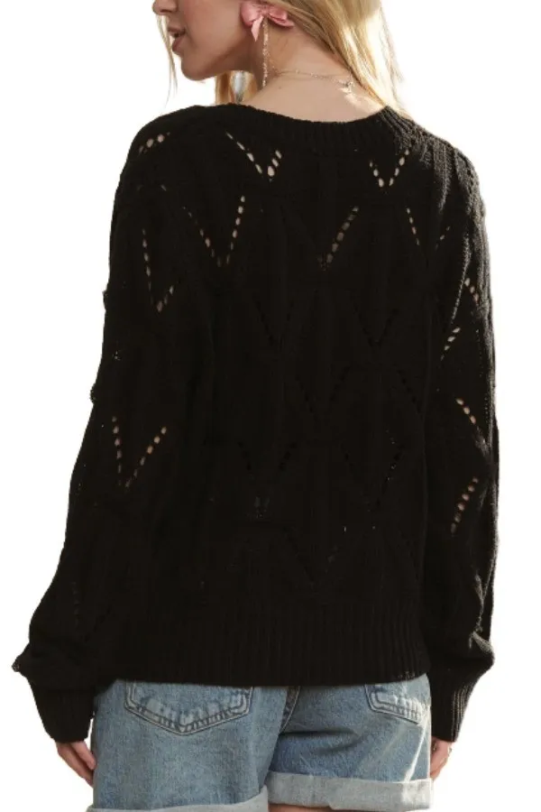 Loose Fit V Neck Knit Top, image 4