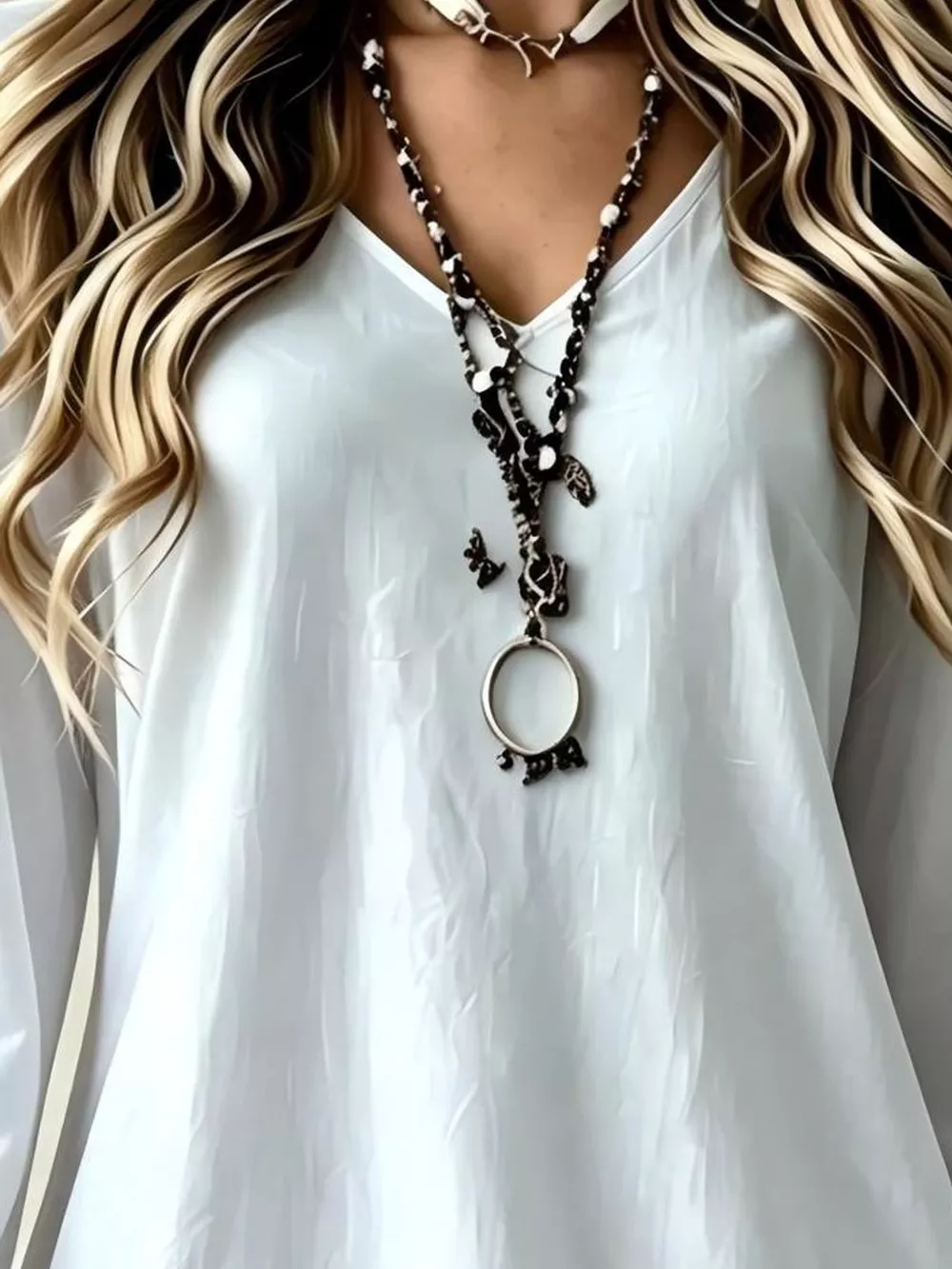 Lace Hem V-Neck Flounce Sleeve Dress, image 4