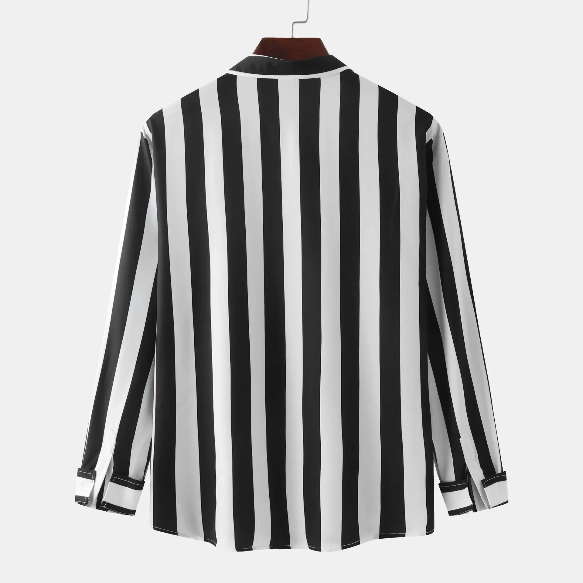 Men's Striped Button-Down Long Sleeve Shirt, image 12