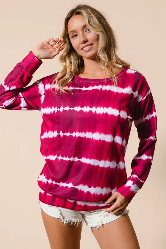 Tie Dye Print Terry Sweatshirt, image 3