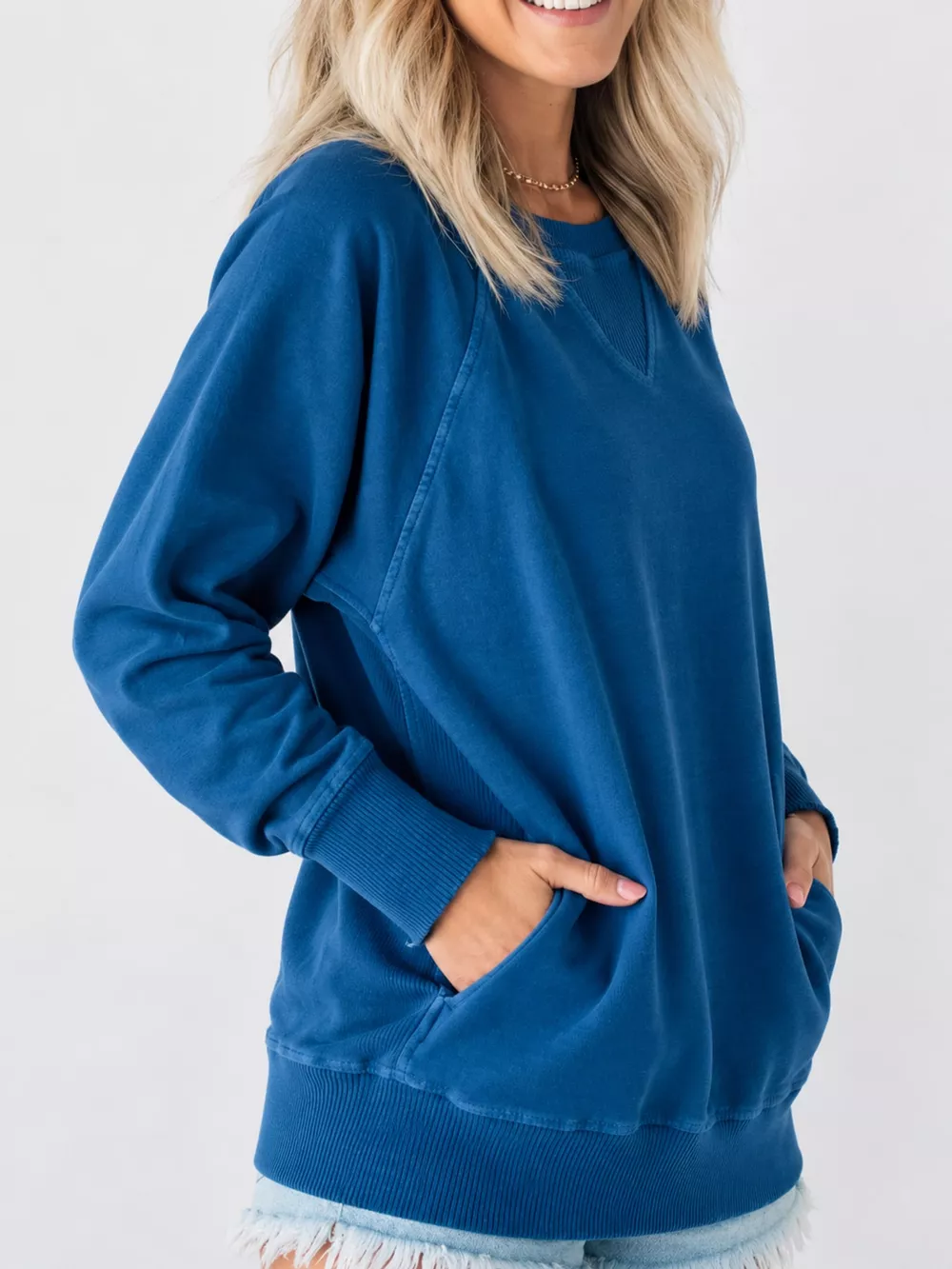 Crew Neck Raglan Sleeve Sweatshirt, image 12