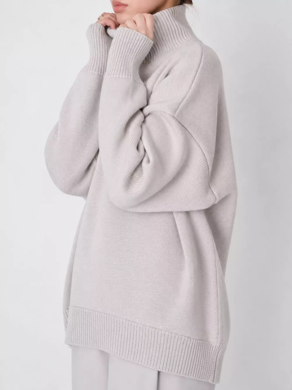 Oversized Turtleneck Dropped Shoulder Sweater, image 38