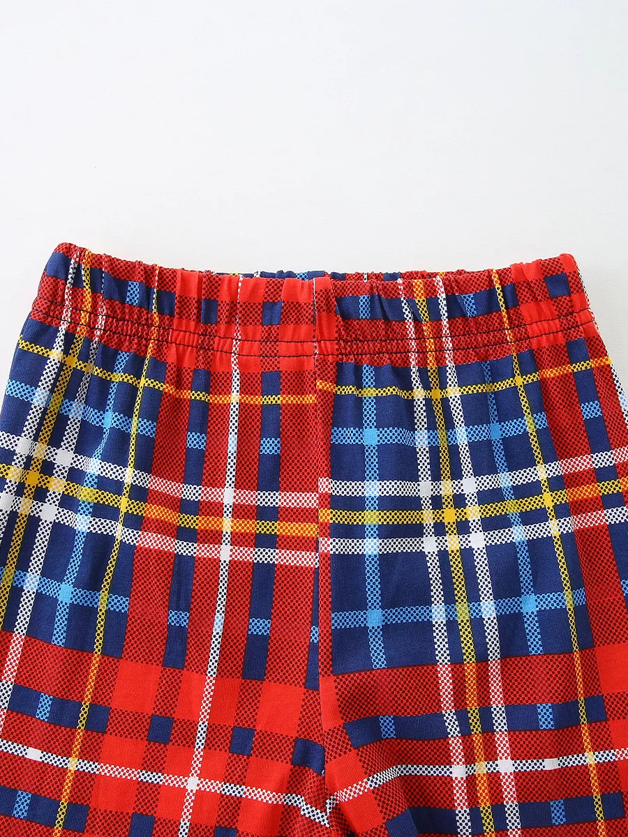 Children's Dinosaur Graphic Tee and Plaid Shorts Set, image 4