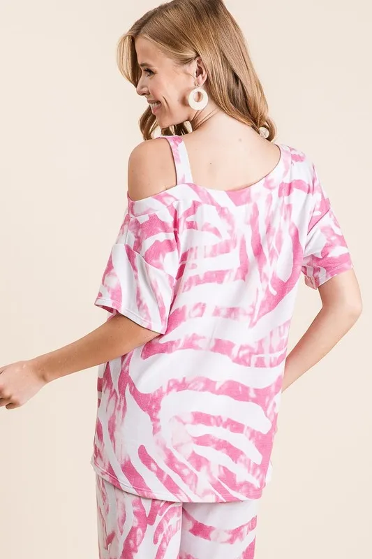 Zebra Print French Terry Top and Pants Set, image 7