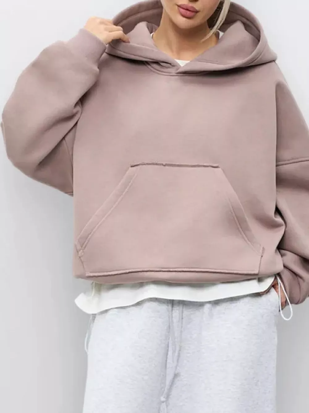 Kangaroo Pocket Dropped Shoulder Hoodie, image 11