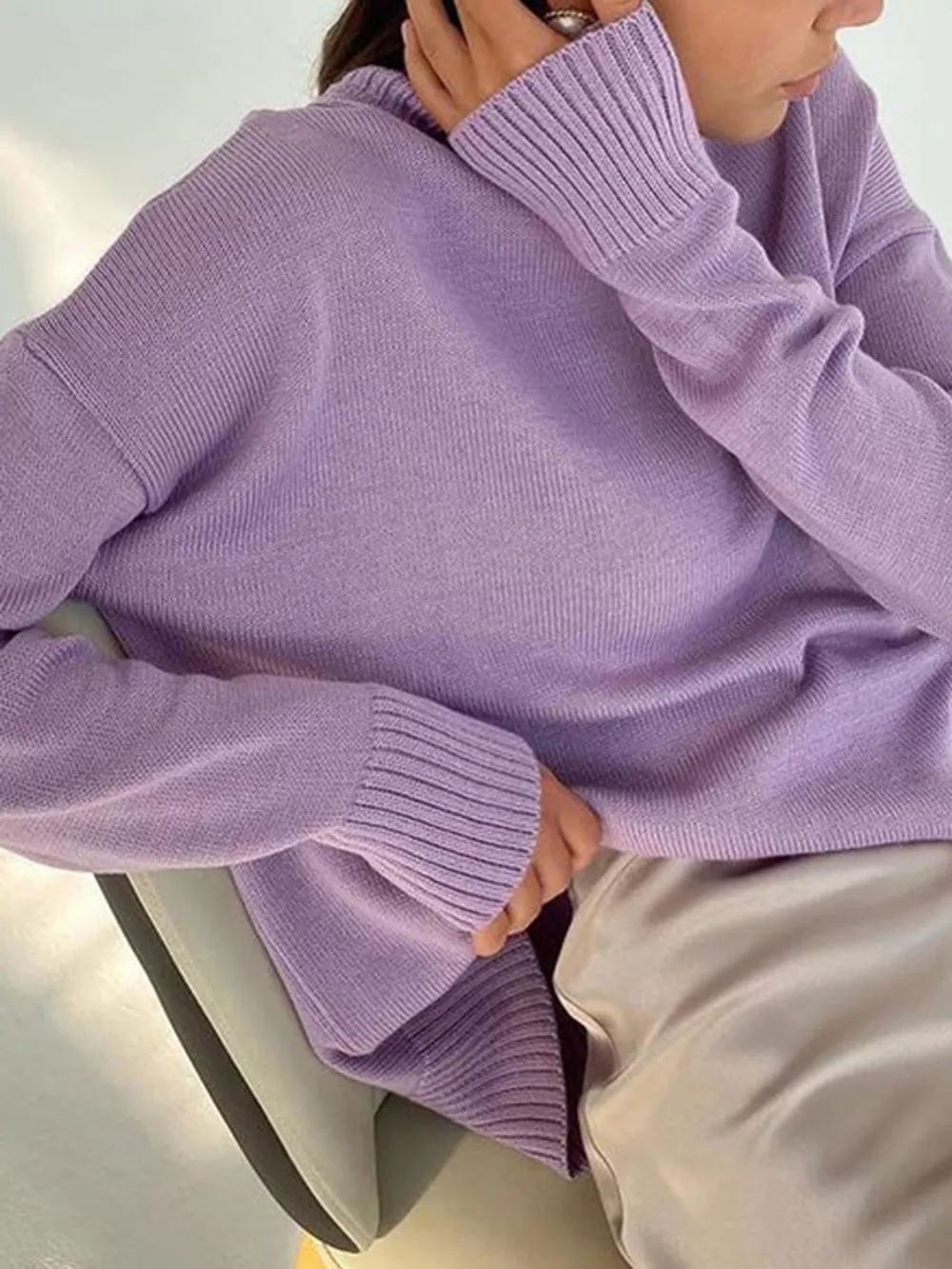 Turtleneck Dropped Shoulder Sweater, image 18