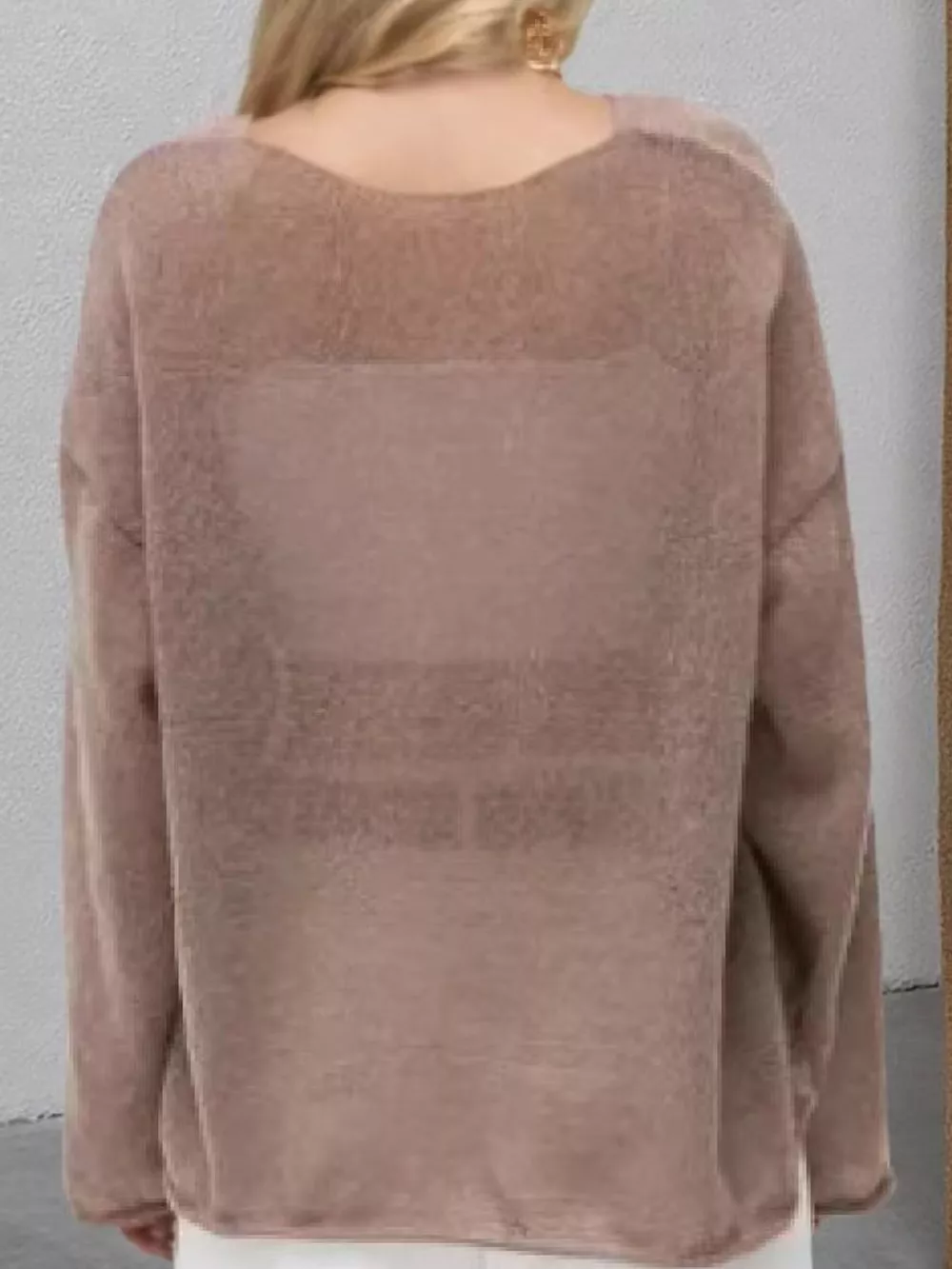 Full Size Sheer Lightweight Knit Top Plus Size, image 58