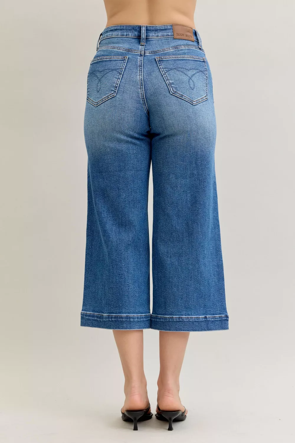 Mid Rise Crop Wide Leg Jeans, image 2