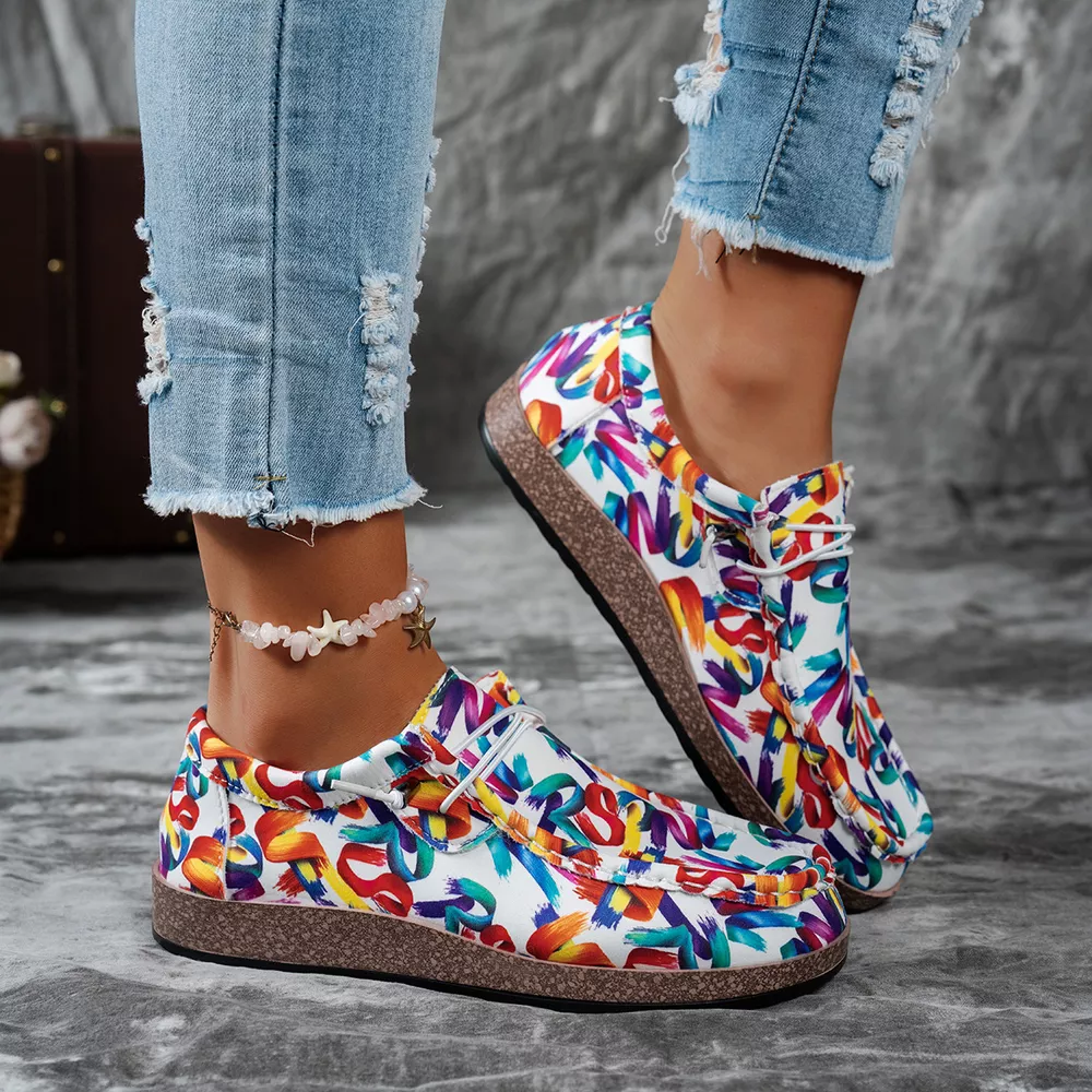 Colorful Printed Casual Loafers, image 3