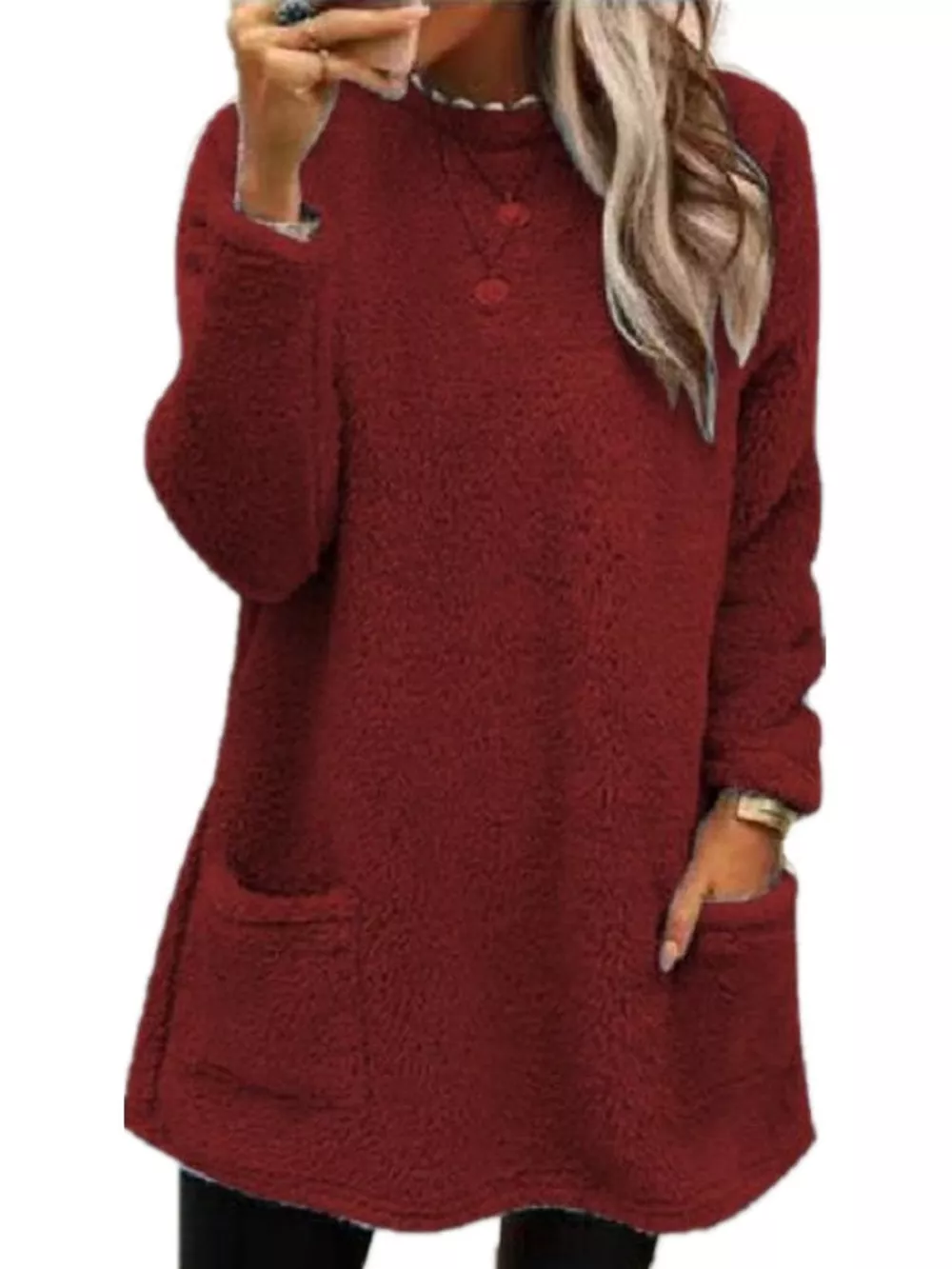Full Size Fleece Dropped Shoulder Sweatshirt Plus Size, image 20