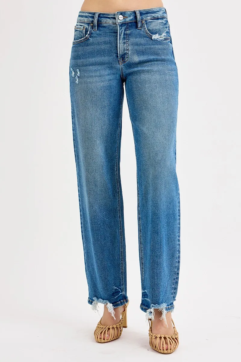 Full Size Mid Rise Baggy Jeans Plus Size