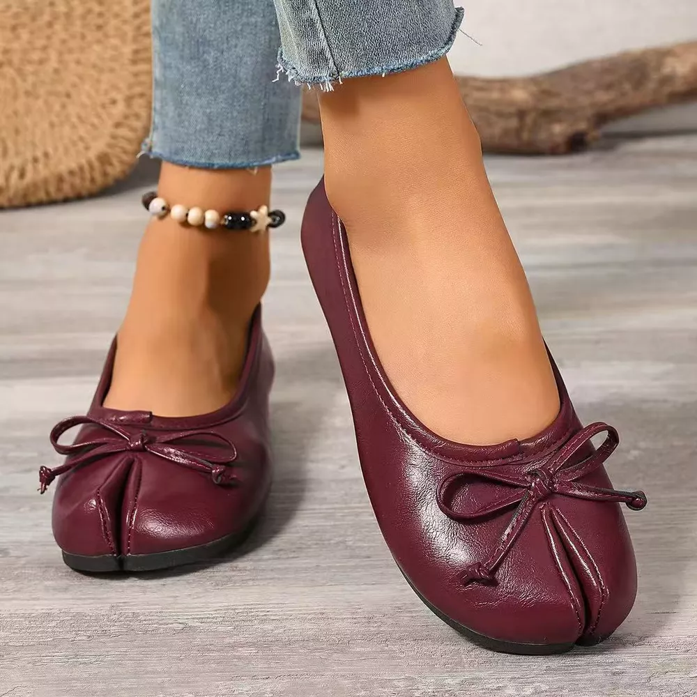 Bow Decor Split Toe Slip-Ons, image 8