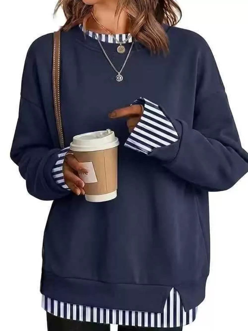 Full Size Layered Look Crew Neck Sweatshirt Plus Size, image 24