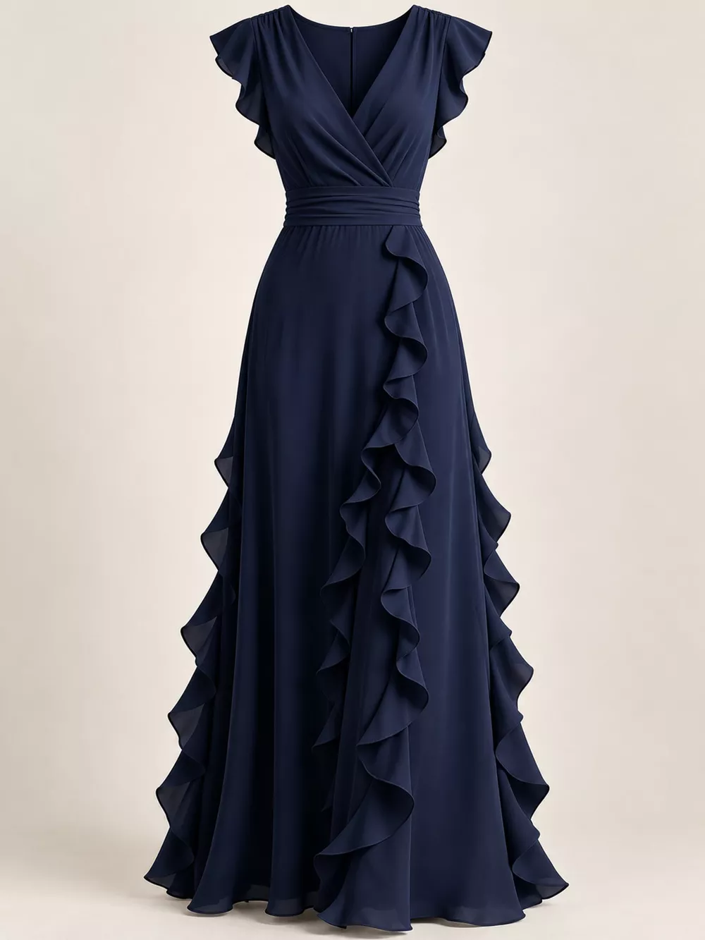 Ruffled Surplice Sleeveless Maxi Dress, image 35