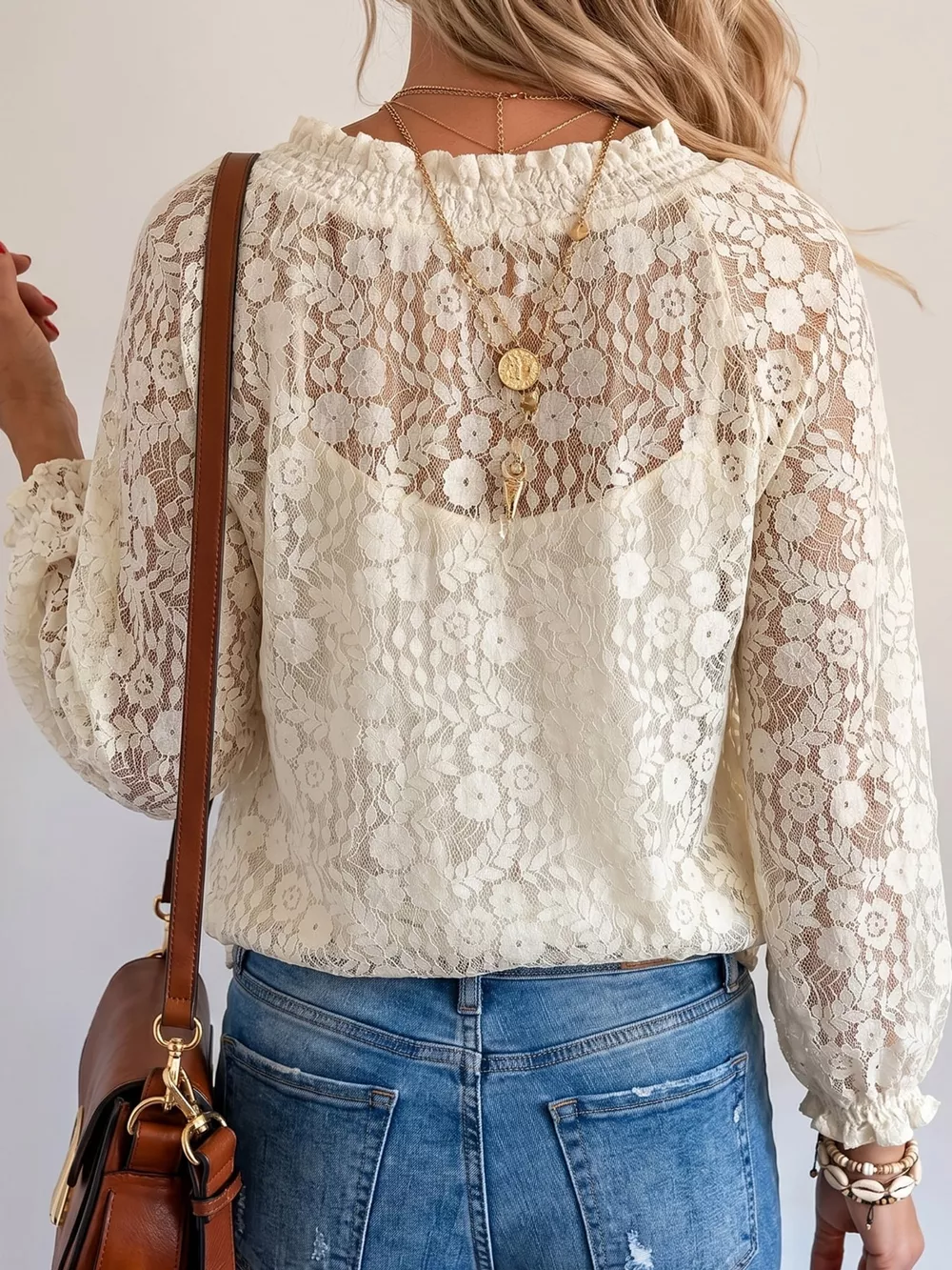 Lace Long Sleeve Blouse, image 3