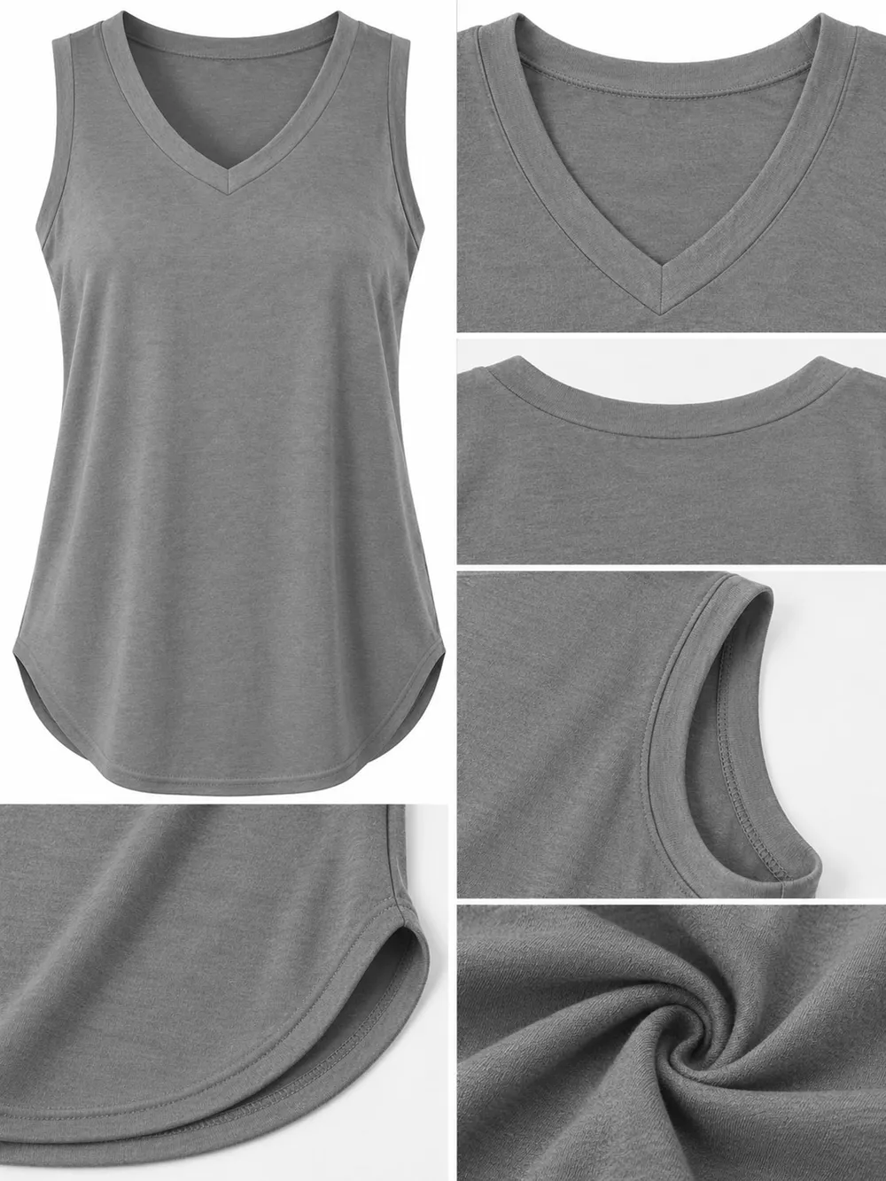 V-Neck Casual Loose Fit Tank Top, image 17