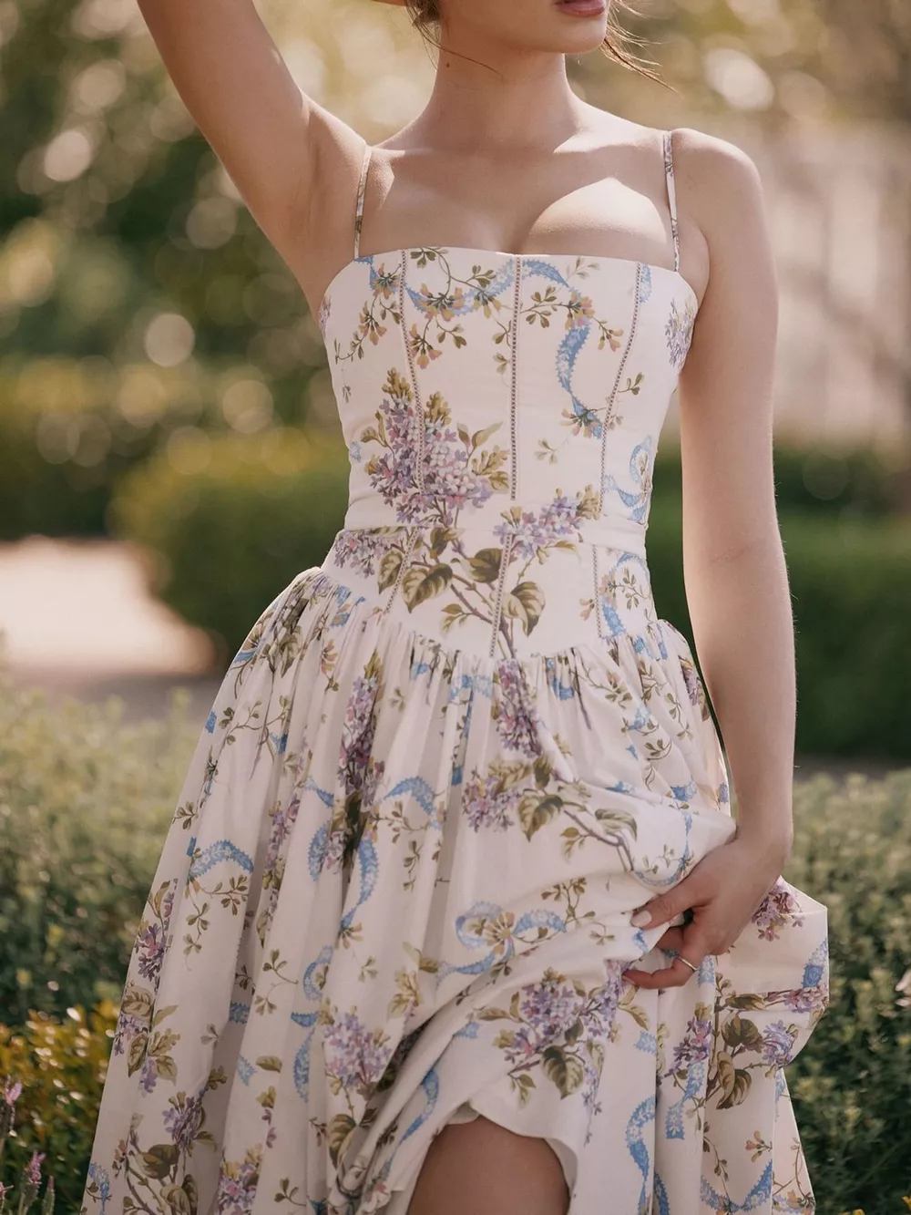 Floral Spaghetti Straps Midi Dress, image 29