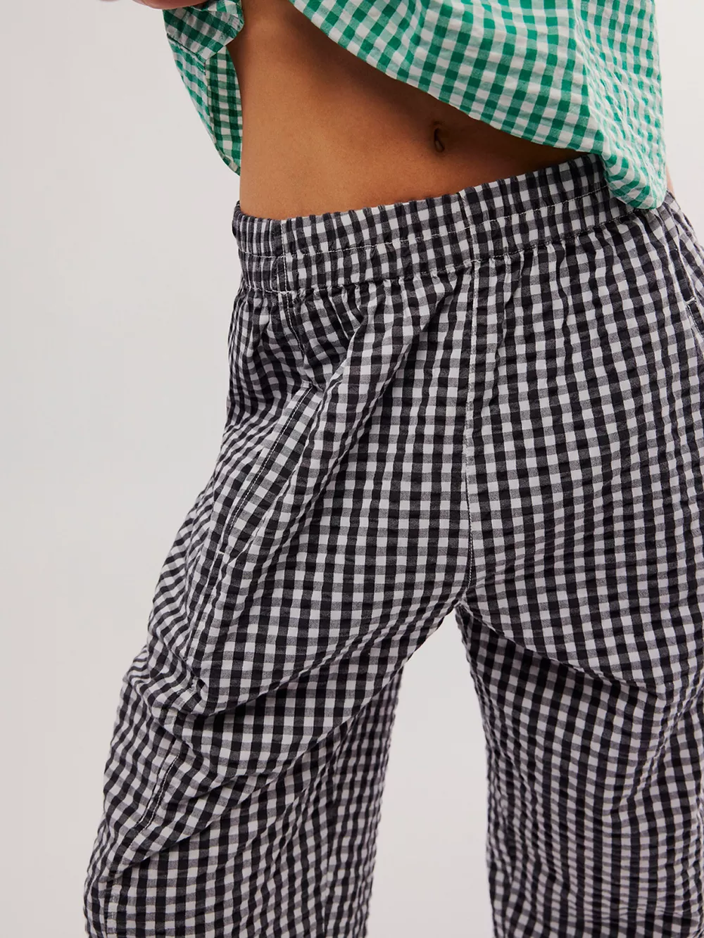 Gingham Relaxed Fit Pants, image 6