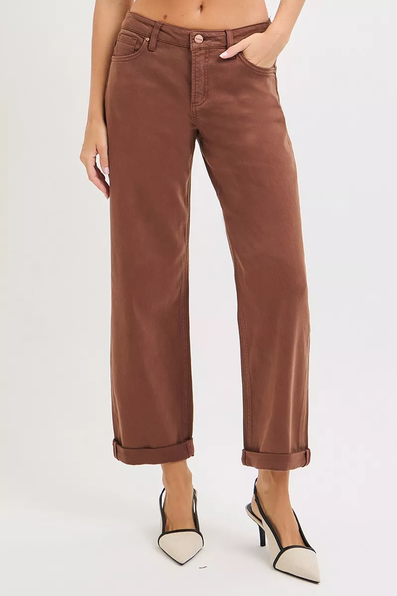 Full Size Tummy Control Mid Rise Ankle Barrel Baggy Plus Size