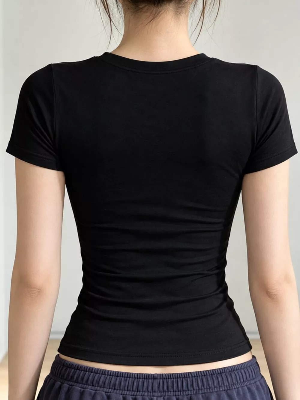 Slim-Fit Crew Neck Basic T-Shirt, image 3