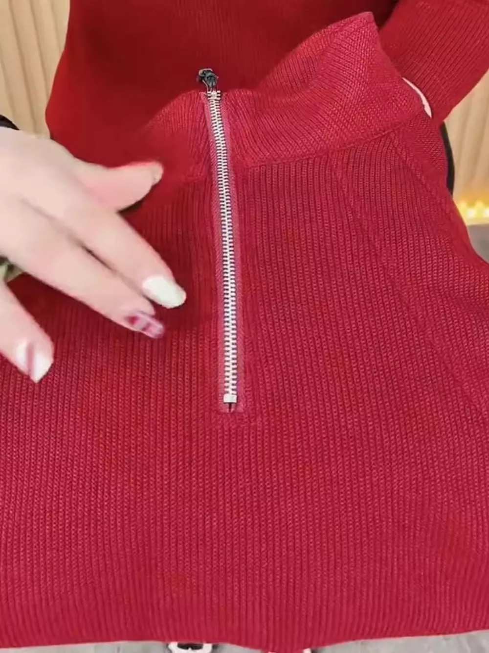 Plus Size Quarter-Zip Long Sleeve Top, image 10