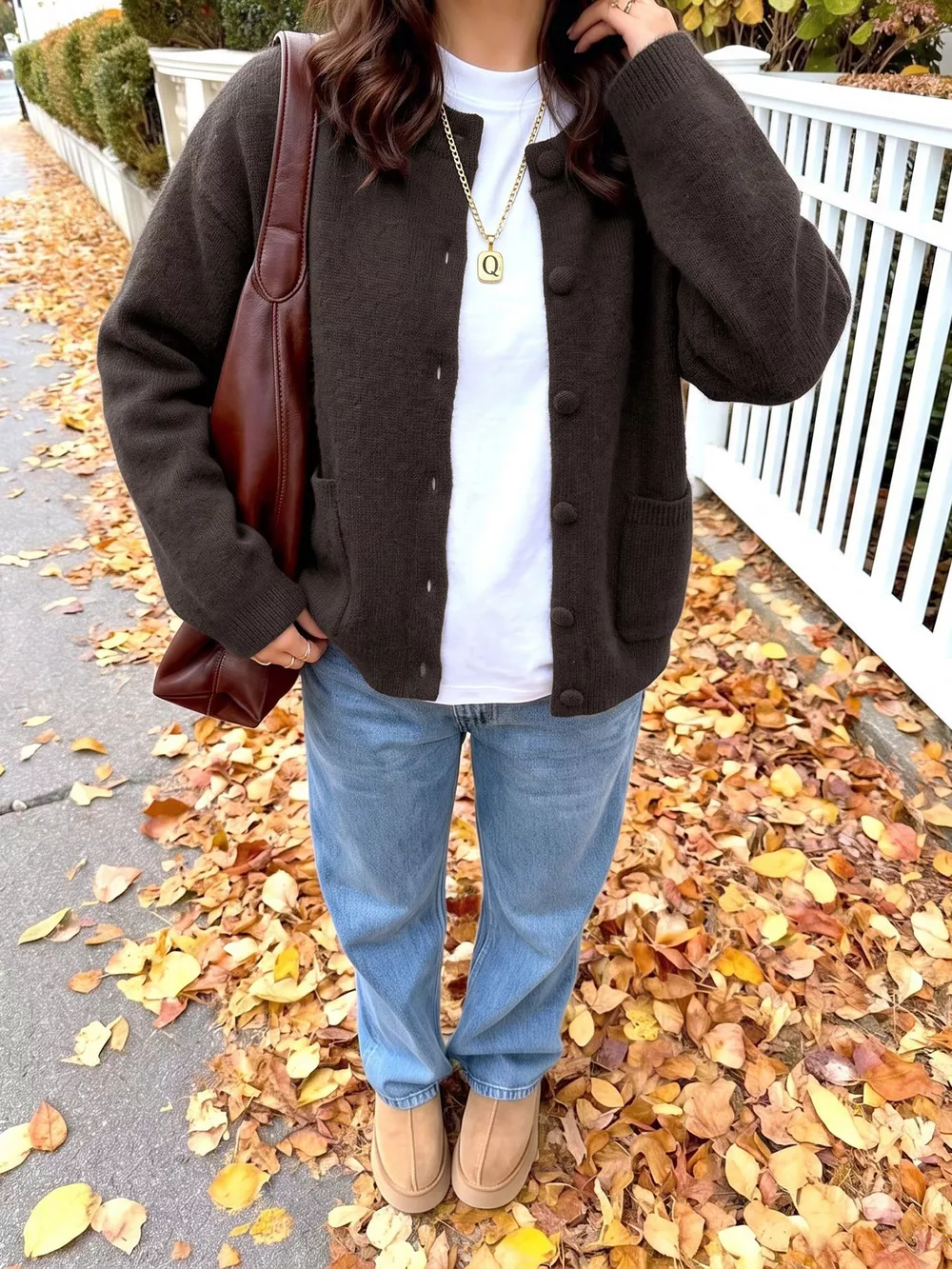 Crew Neck Button-Up Cardigan, image 4