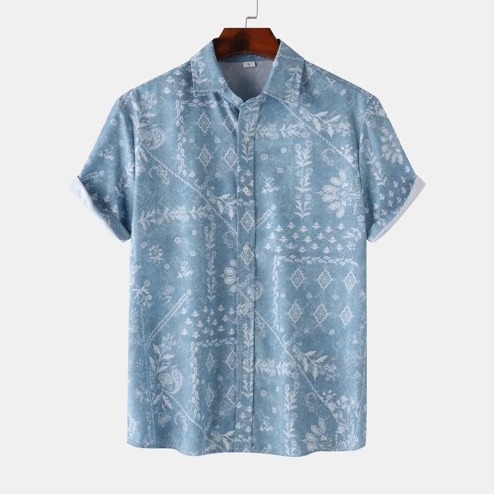 Men's Printed Short Sleeve Button-Up Shirt, image 4
