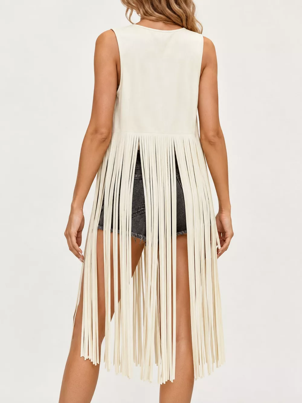 Studded Fringe Vest Coat, image 12