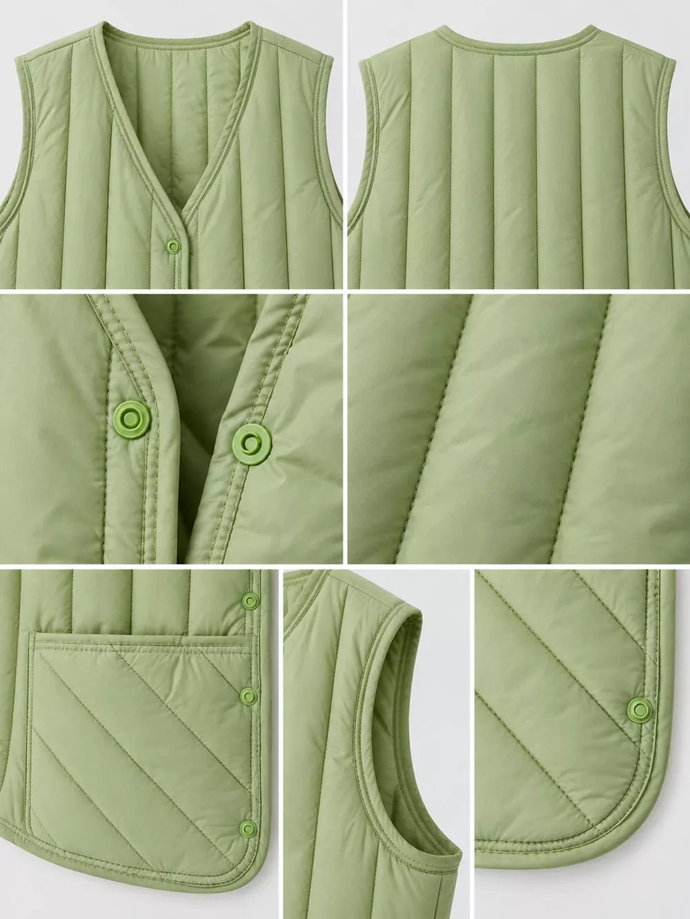 Full Size Quilted Button Up Vest Coat Plus Size, image 63
