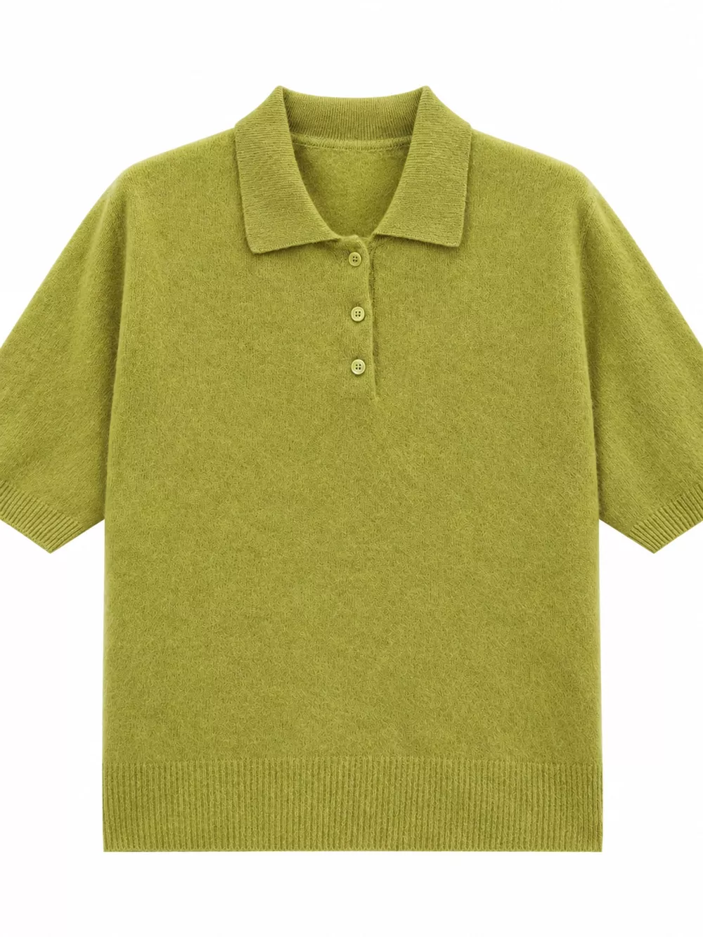 Wool Short-Sleeve knitted Polo Shirt, image 29