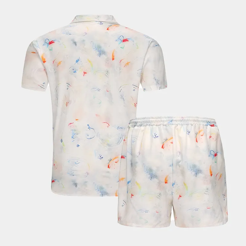 Men's Full Size Printed Button Up Shirt and Shorts Set Plus Size, image 2