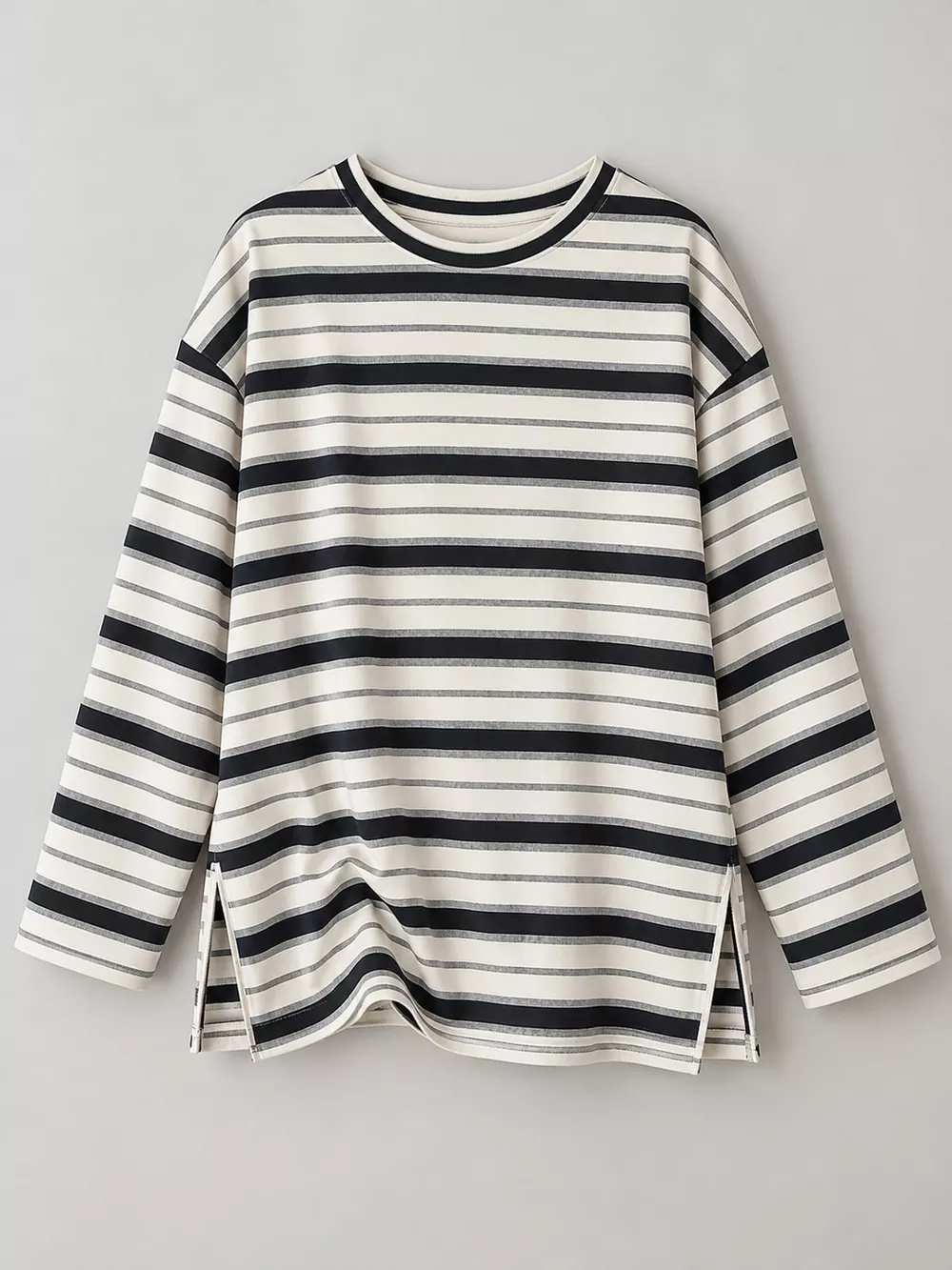 Oversized Striped Crew Neck T-Shirt, image 5