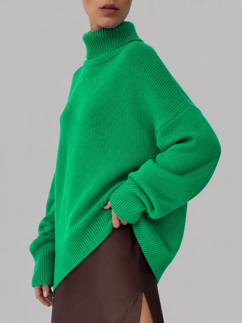 Turtleneck Dropped Shoulder Sweater, image 15