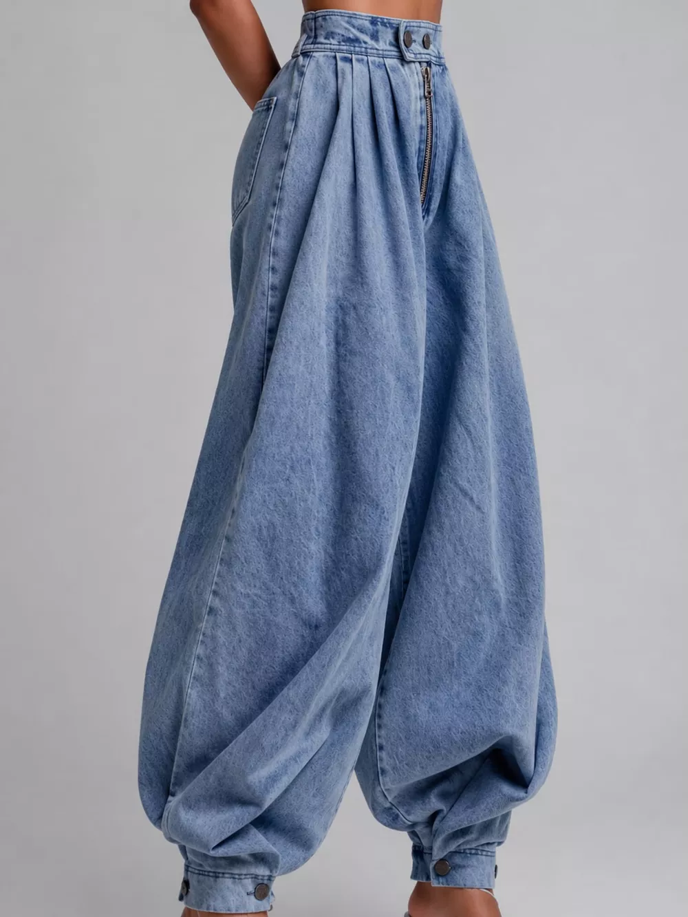 Full Size High-Waisted Balloon Leg Jeans Plus Size, image 3