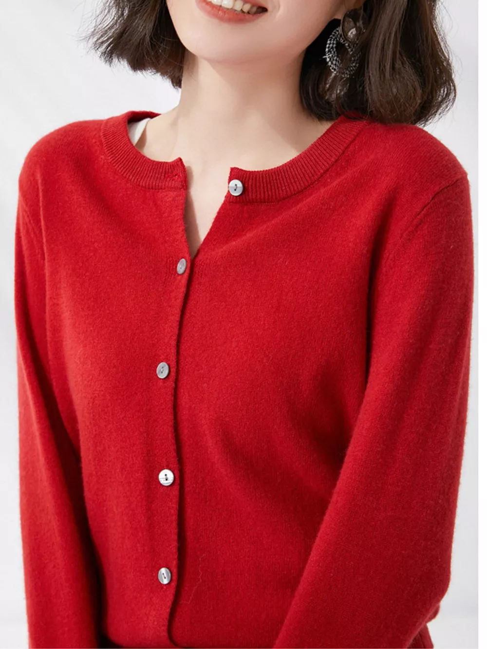 Crew Neck Button-Down Cardigan, image 64