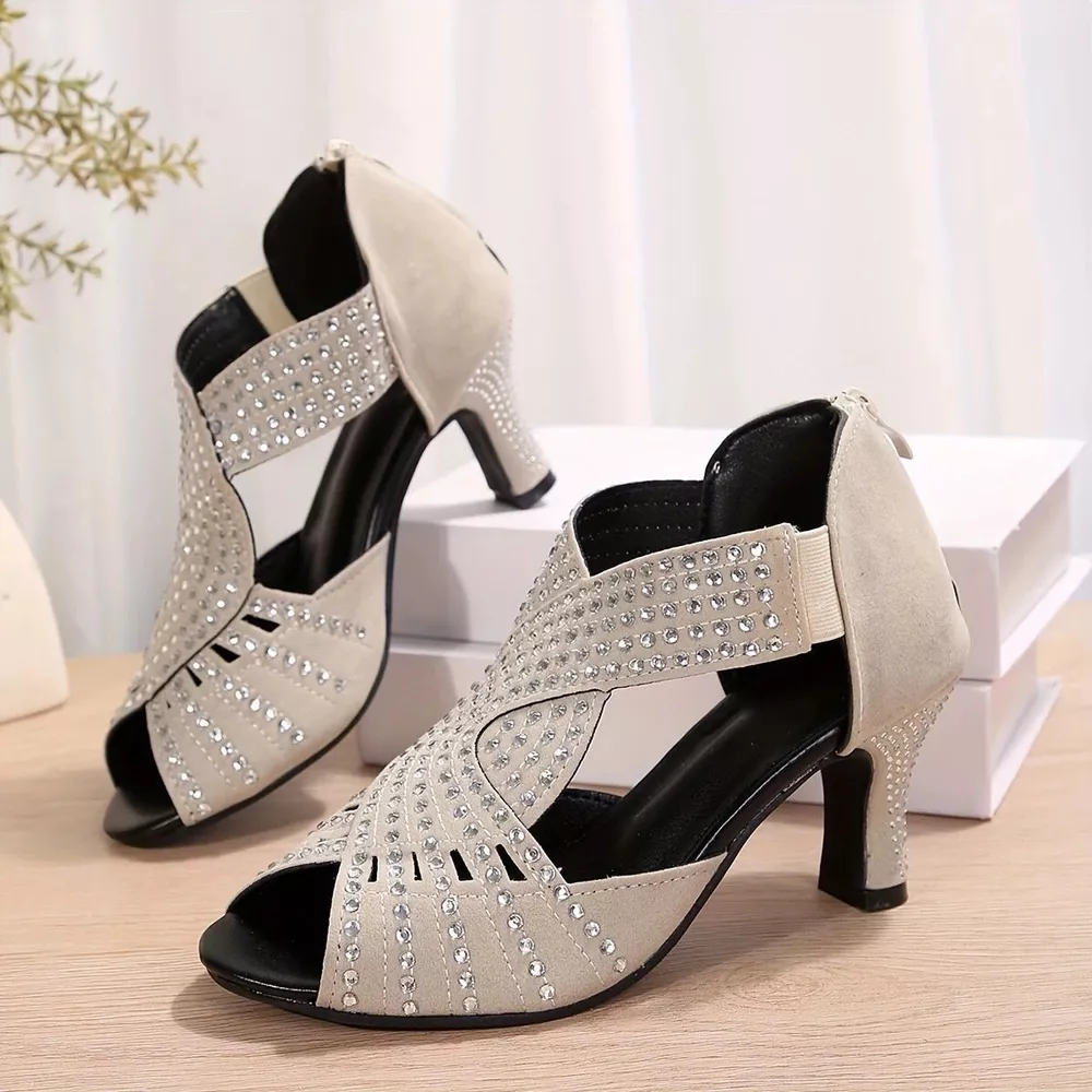 Peep Toe Block Heels Sandals, image 8
