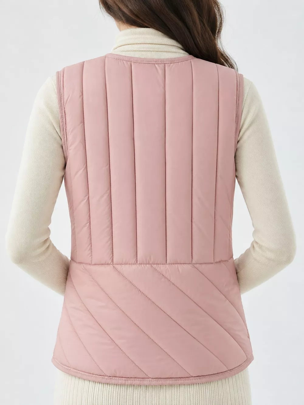Full Size Quilted Button Up Vest Coat Plus Size, image 36
