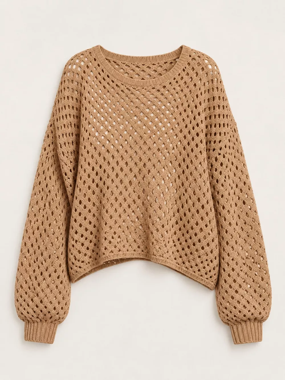 Hollow Out Boat Neck Knit Cover Up, image 12