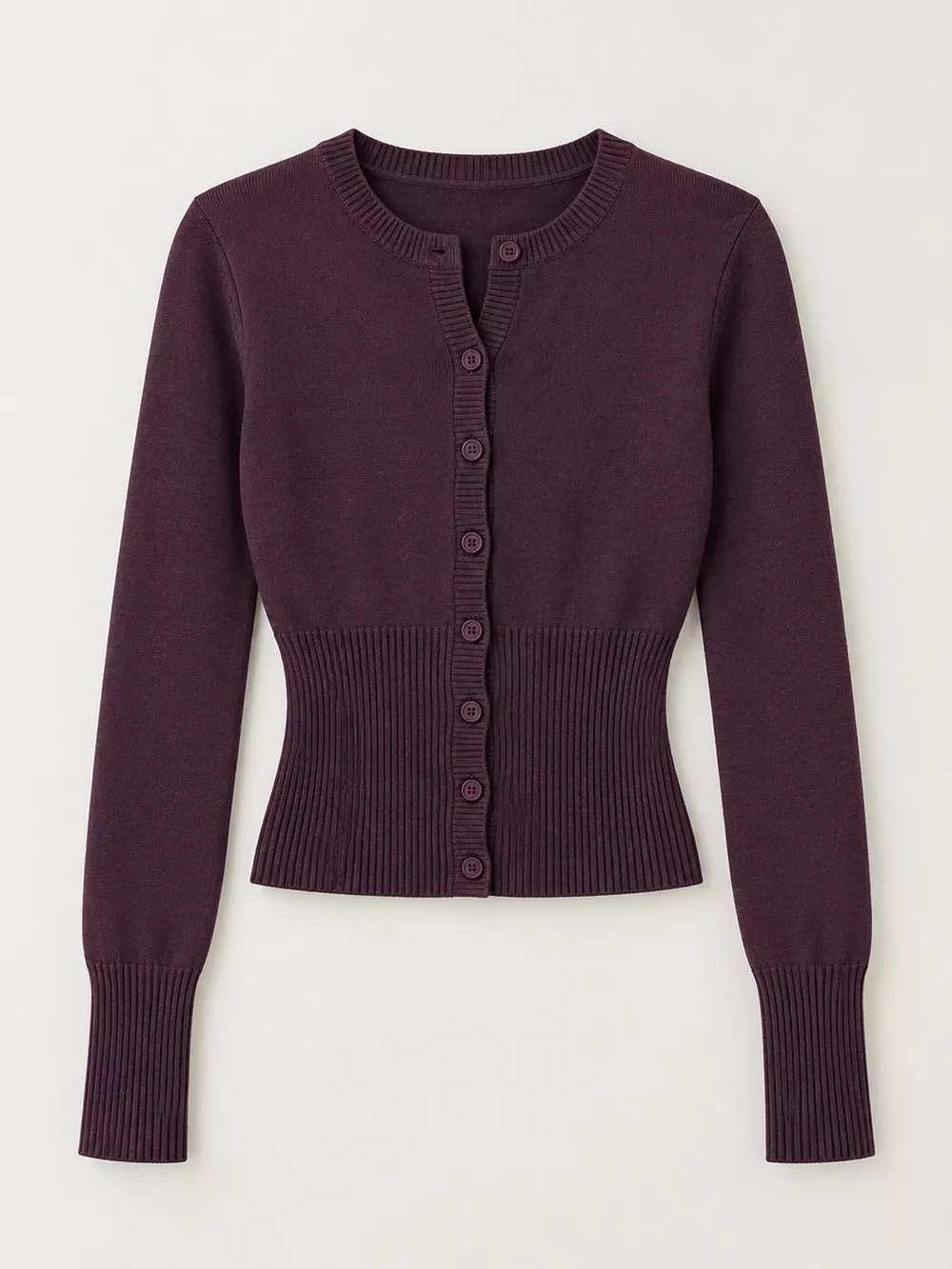 Slim-Fit Ribbed Knit Button-Down Cardigan, image 30