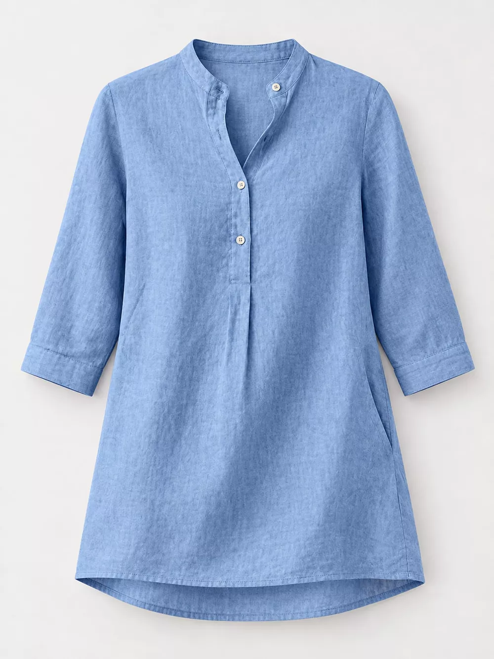 Full Size Button Detail 3/4 Sleeve Blouse Plus Size, image 23