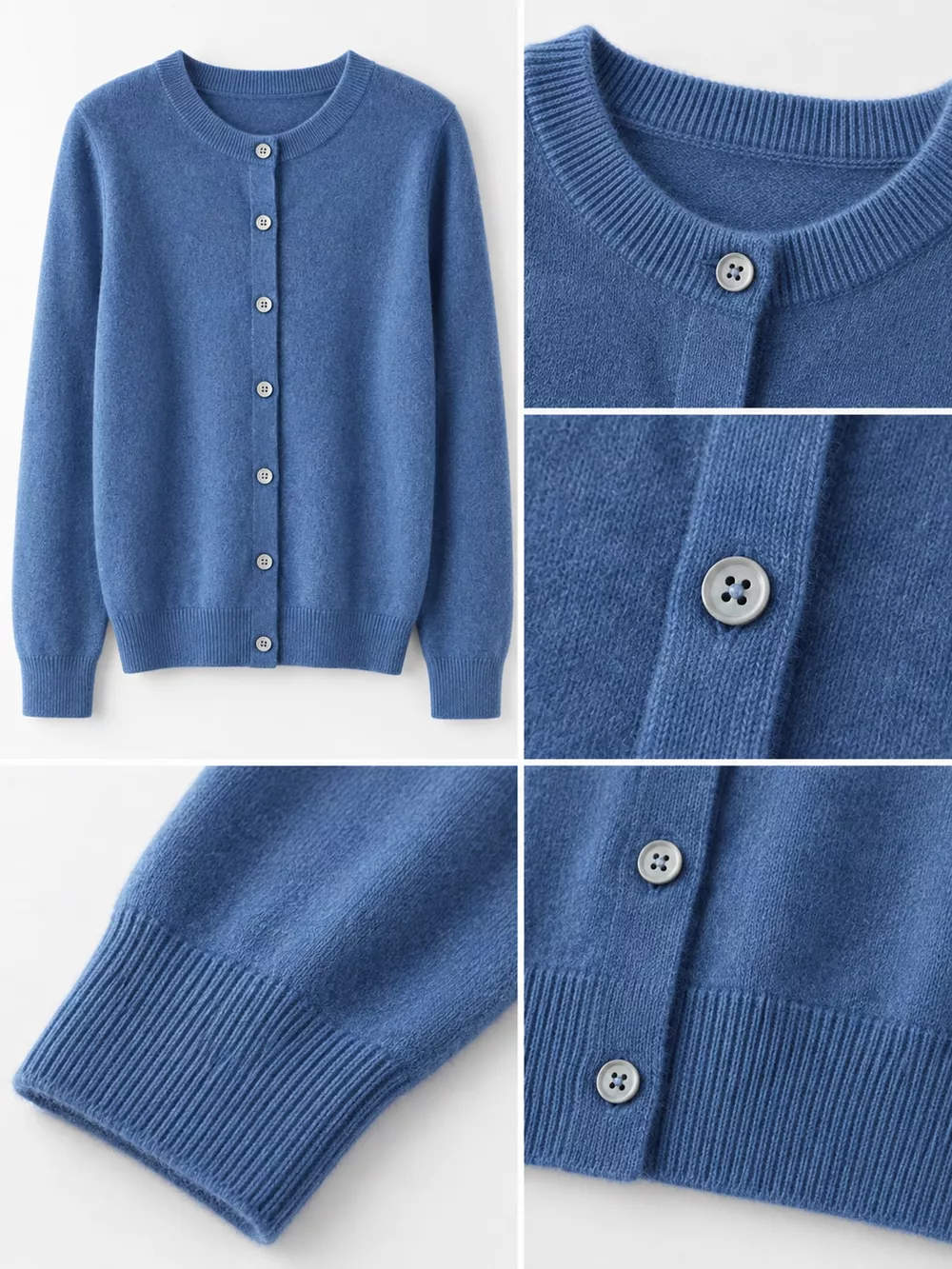 Classic Crew Neck Knit Cardigan, image 40