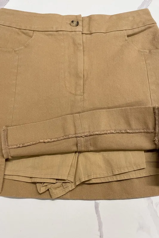 Comfort Stretch Cotton Slit Detailed Mini Skirt, image 3
