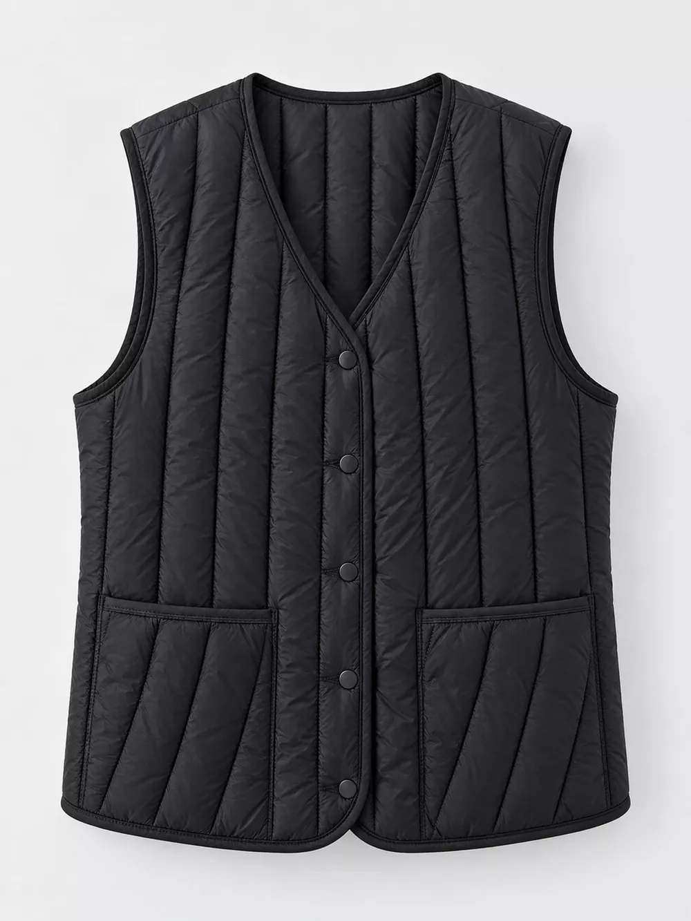 Full Size Quilted Button Up Vest Coat Plus Size, image 42