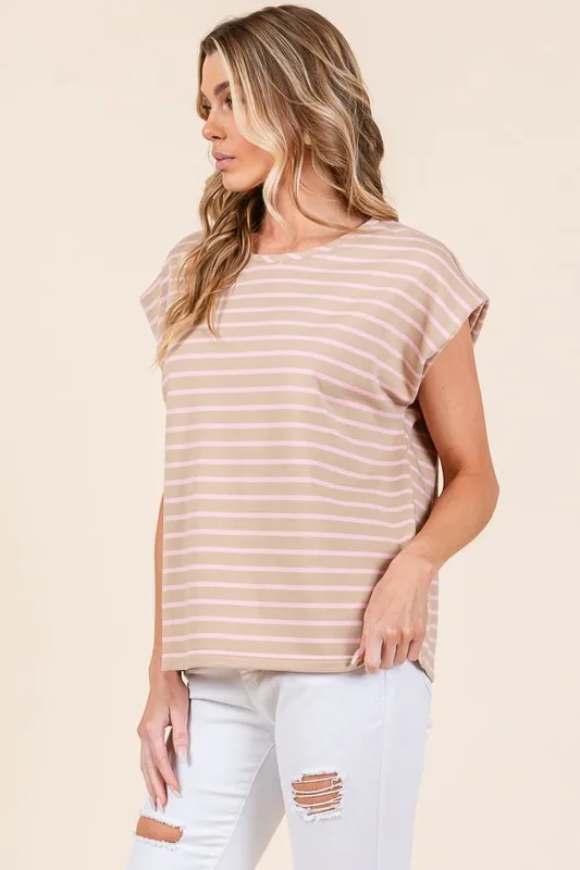 Striped Muscle Sleeve Top, image 8
