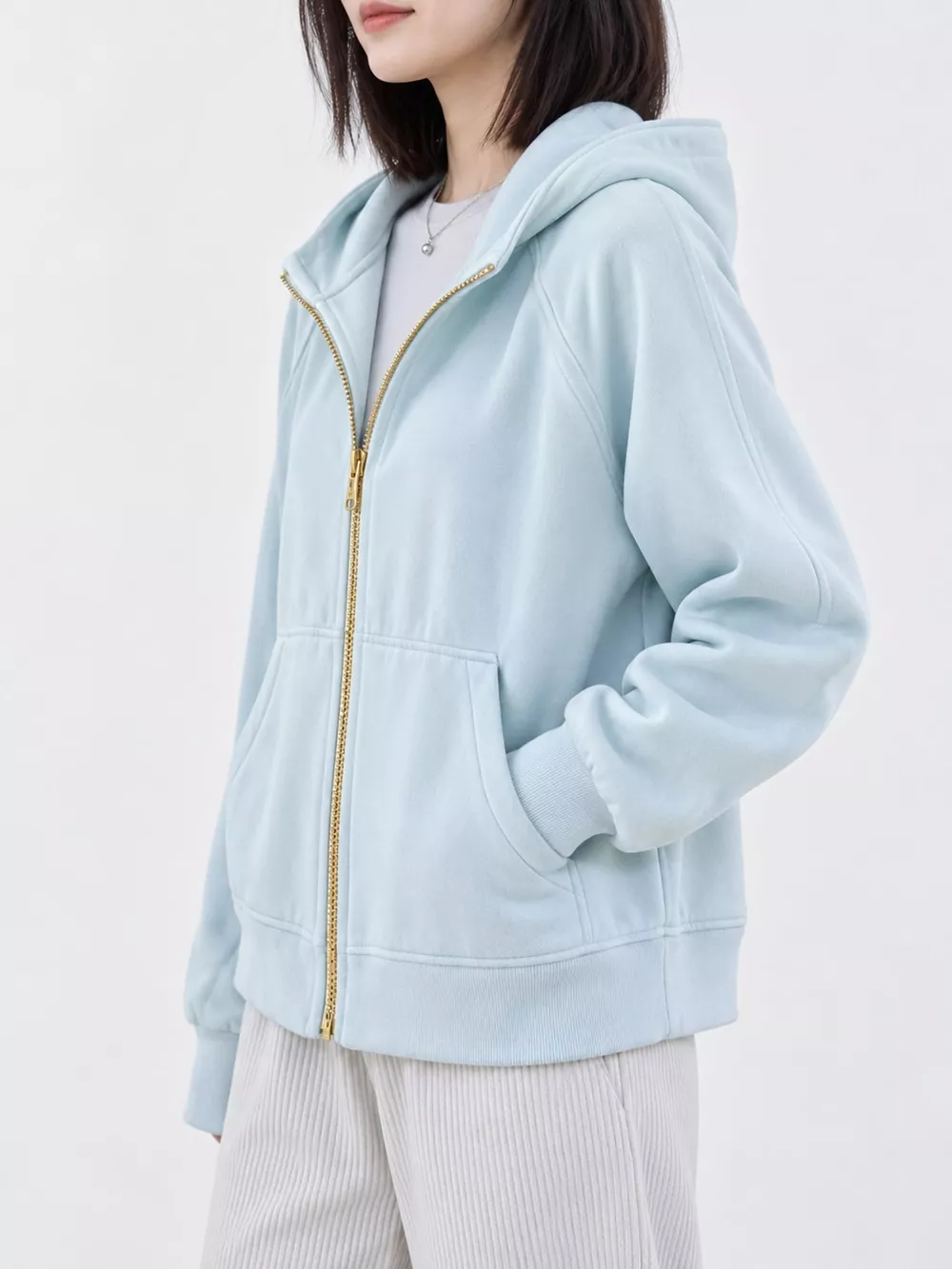 Zip Up Raglan Sleeve Hoodie, image 8