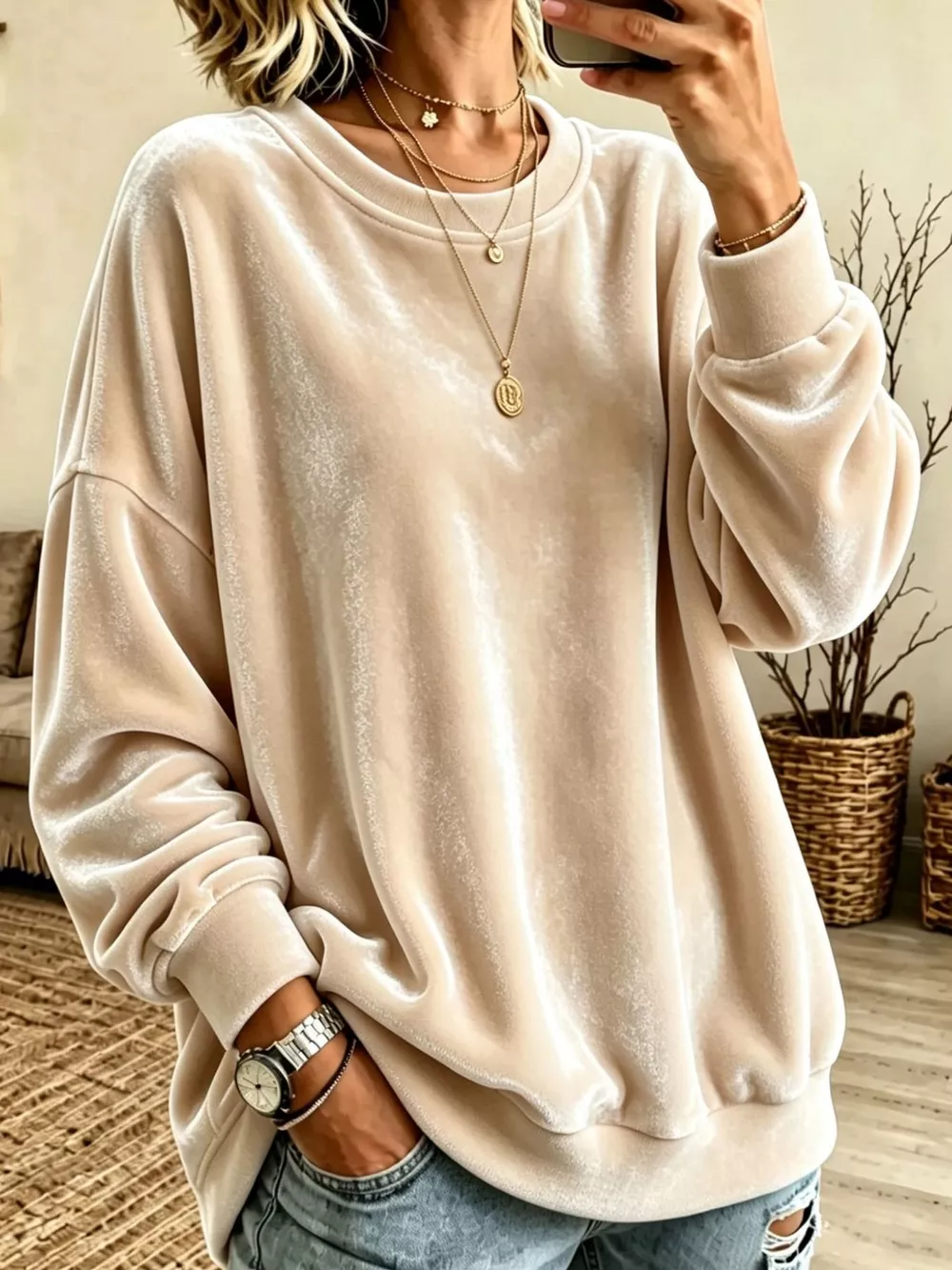 Full Size Crew Neck Drop Shoulder Sweatshirt Plus Size, image 21