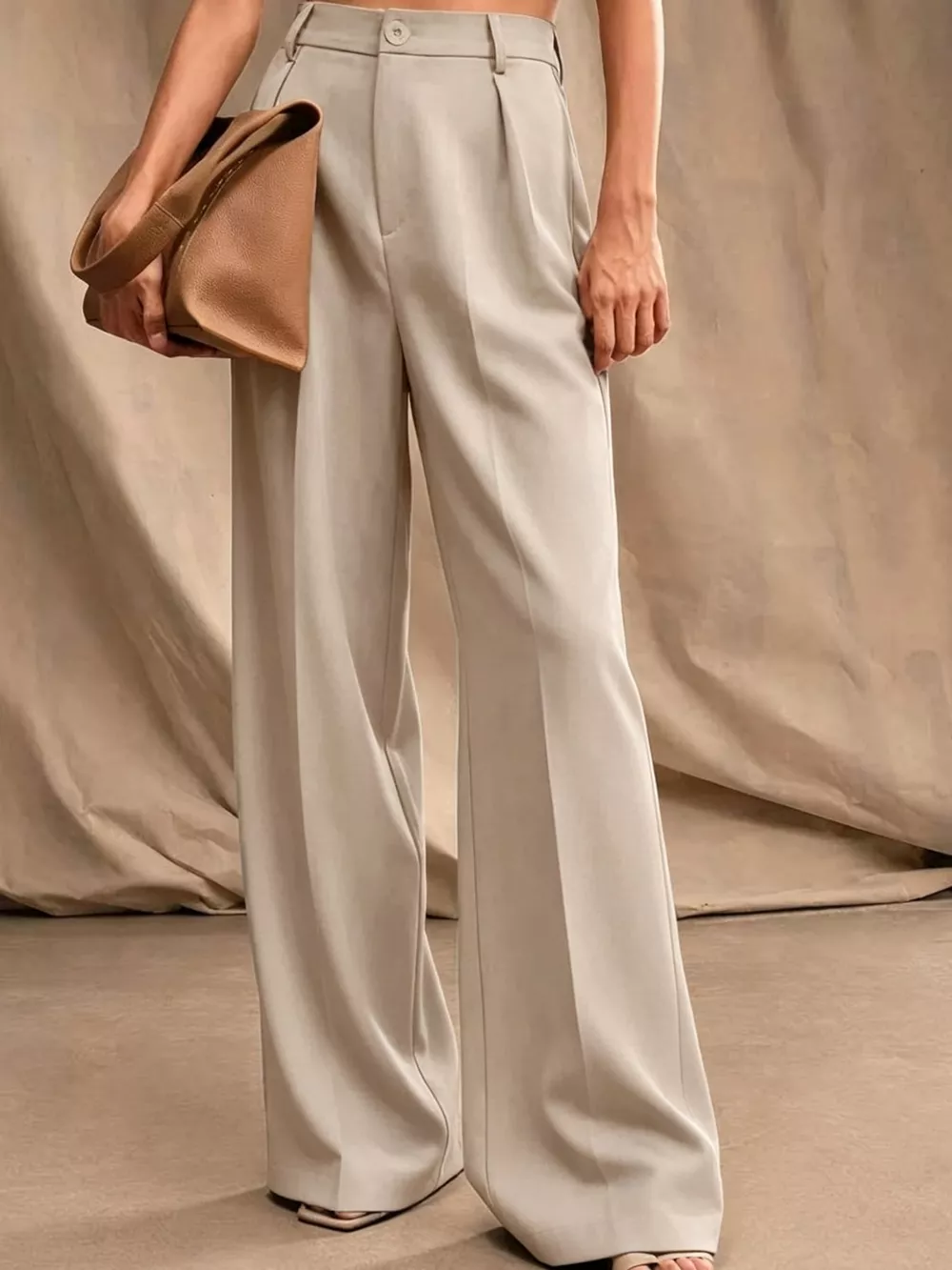 High-Waisted Pleated Wide-Leg Pants, image 13